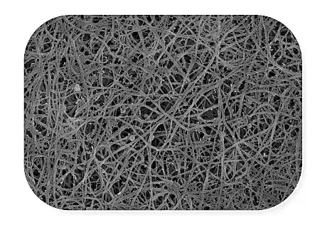 Red de filamentos metálicos en estructura compleja, simbolizando tecnología y innovación en odontología.